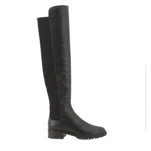 Stuart Weitzman Schizo Black Leather Over The Knee Boot Sz 4 New W/Out Tag